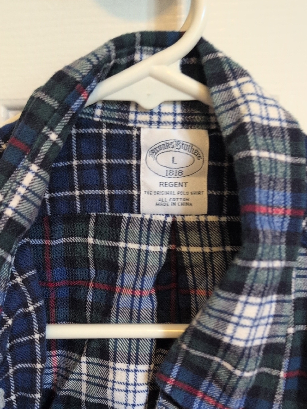 Brooks Brothers Plaid Regent Button-Up - Navy, Green, White